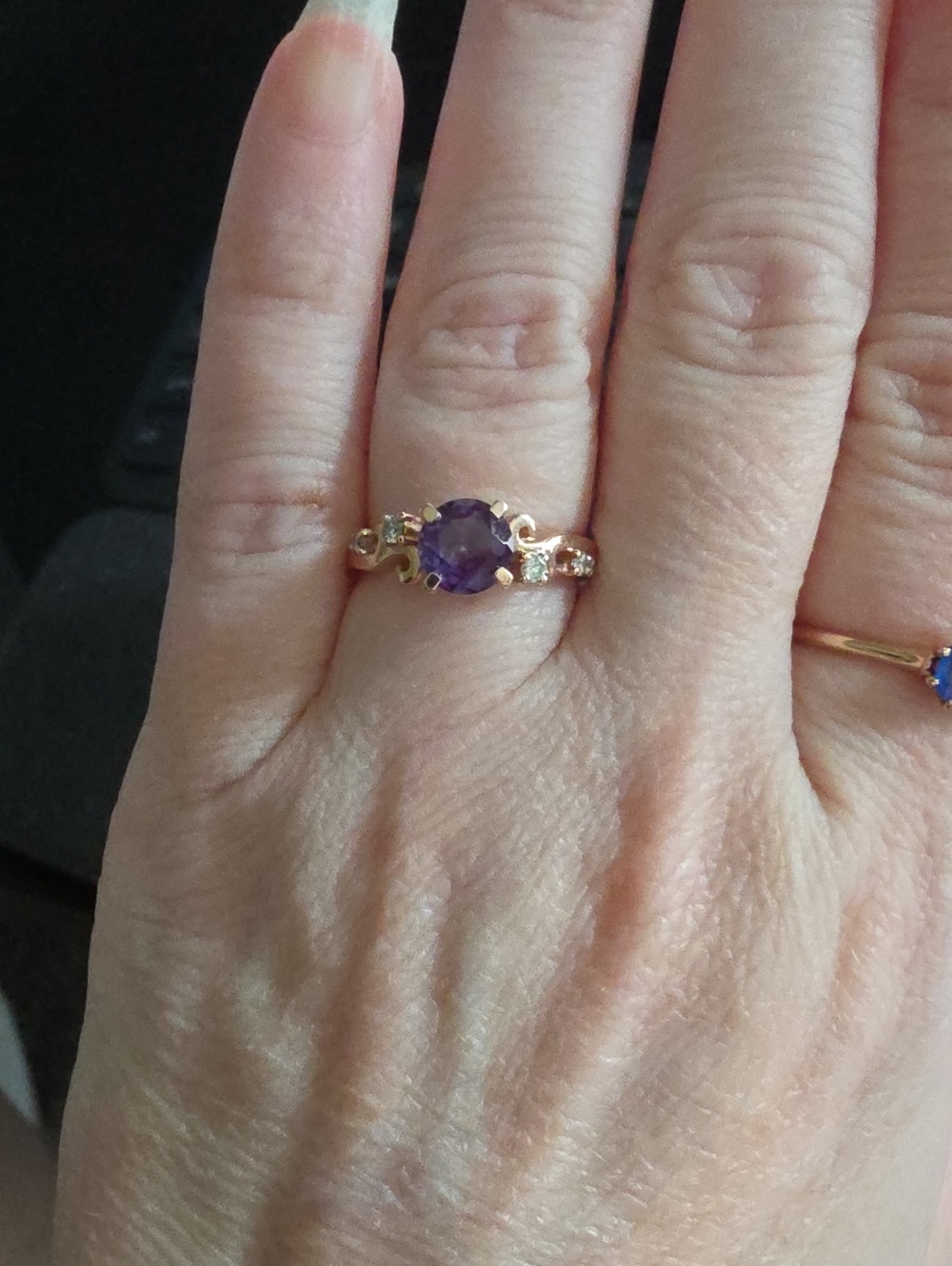 Alexandrite 10k Rose Gold Engagement Ring
